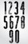 Black and white dotty graphic narrow numbers.