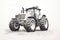 Black and white drawing of a big tractor with large tires