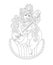 Black and white drawing of indian hindu goddess Saraswati