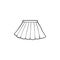 Black and white drawing of pleated mini skirt