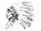 Black and white drawing sketch Indian chief