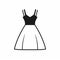 Black And White Dress Icon: Nostalgic Minimalism In Creative Design
