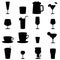 Black and white drink glass icons