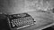 Black and white dusty typewriter photo