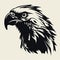 Black And White Eagle Head Silhouette: Wildlife Muralism And Clean Design