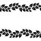 Black and white elegant leaves seamless border frame, vector