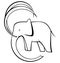 Black and white elephant vector