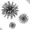 Black and white engrave isolated coronavirus vector illustration