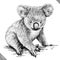 Black and white engrave isolated Koala vector illustration