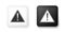 Black and white Exclamation mark in triangle icon isolated on white background. Hazard warning, careful, attention