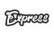 black and white express hand written word text for typography lo