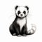 Black And White Ferret Illustration With Subtle Gradients