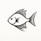 Black And White Fish Illustration Bold, Cartoonish, And Elegant