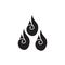Black and white flames symbol