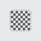 Black white flat chess board vector icon.