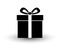 Black and white flat gift present icon vector illustration with