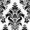 Black And White Floral Damask Pattern With Gothic Grandeur