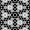 Black and white floral mosaic seamless pattern texture background