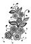 Black and white floral pattern design element