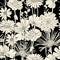 Black and white floral seamless pattern