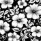 Black And White Floral Seamless Patterns - Vector Art