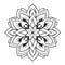 Black And White Flower Coloring Page With Minimalistic Serenity