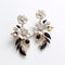 Black And White Flower Earrings Melvin Sokolsky Style On White Background