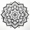 Black And White Flower Mandala Drawing: Detailed Realism For Coloring