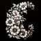 Black And White Flower Motifs With Wooden Carved Letter C