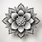 Black And White Flower Tattoo Design: Illusory Gradient Style