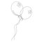 Black and white flying balloons. Illustration can be used for coloring book and pictures for children