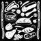 Black and white food pattern