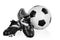 Black and White Football shoes and Soccer Ball