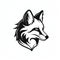 Black And White Fox Icon: Detailed Silhouette Logo Design