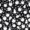 Black and White Fruit Cocktail Repeat Pattern Vector