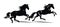 black white galloping horses pictures