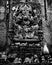 Black and white ganesh figure in an asian temple pagoda