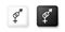 Black and white Gender icon isolated on white background. Symbols of men and women. Sex symbol. Square button. Vector