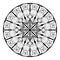 Black and white geometric mandala. Gothic vector image of the ornament