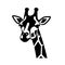 Black And White Giraffe Head Decal: Playful Cartoon Illustration