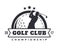 Black And White Golf Badge Logo Illustration
