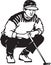 Black and White Golfer Illustration