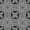Black and white greek checkered seamless pattern. Vector floral background. Dotted greek key meander square frames