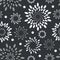 Black white, grey floral background. Monochrome flower vector seamless seamless