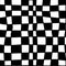 black and white Groovy Wavy Melted Psychedelic Hand Drawn Checkerboard Y2K 90s seamless pattern vector background. Retro