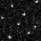 Black and white grunge abstract halloween seamless pattern background with spiderwebs