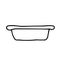 Black and white hand drawing outline vector illustration of a cup or bowl isolated on a white background