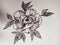 Black and white hand drawn peony flower tattoo sketch
