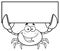 Black And White Happy Crab Cartoon Mascot Character Holding Blank Sign