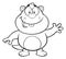 Black And White Happy Marmot Cartoon Character Waving